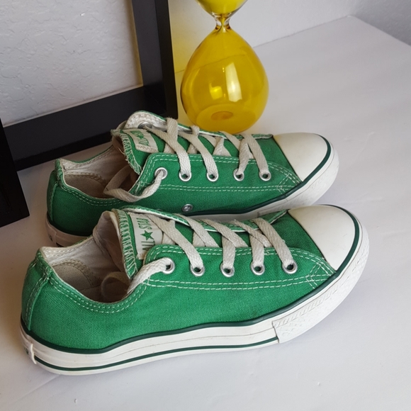 Converse Other - Converse All-Star Green Low Top Sneakers Youth Sz2